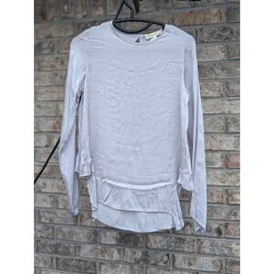 STARK Women's Silver Blouse, Satin, L/S, XS, NWT